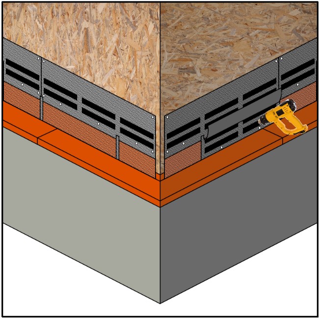 Прогрев клеевых полос фасадной плитки строительным
                        феном klinker.jpg