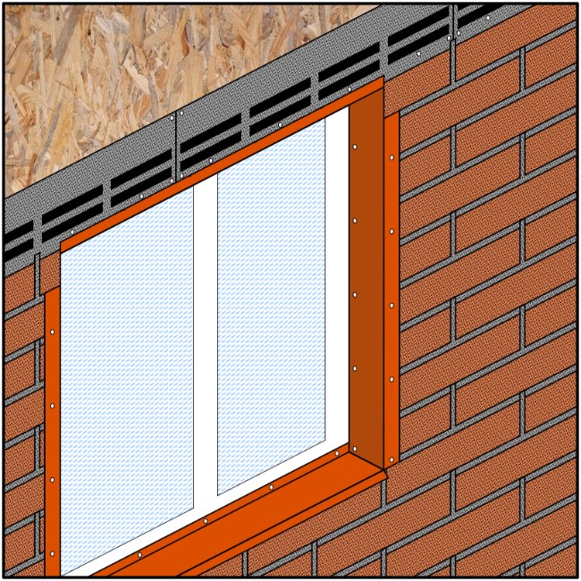 Монтаж фасадной плитки над окном klinker